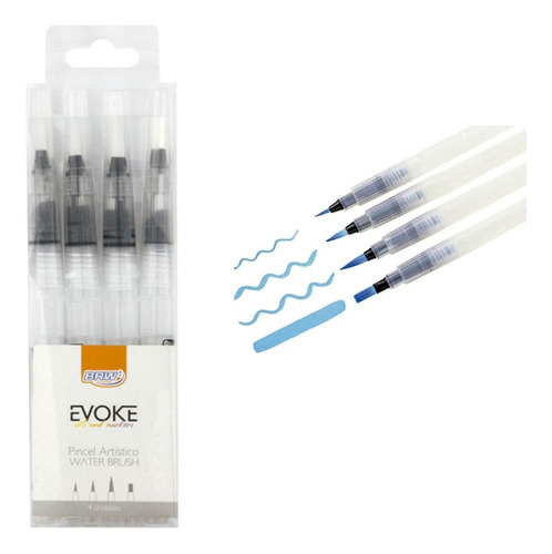 Marcador Waterbrush Pincel Recargable C/agua Brw X4