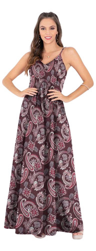 Vestido Longo Plus Size Mix De Estampas Marguerite - 2288961