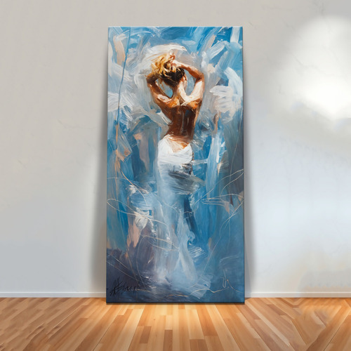 Cuadro En Canvas Mujer De Espalda Abstracto Moderno 60x120 Mujer De Espalda