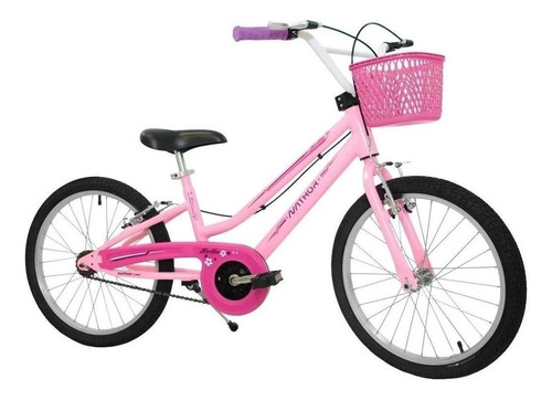 Imagem 1 de 2 de Bicicleta  infantil Nathor Bella aro 20 freios v-brakes cor rosa com descanso lateral