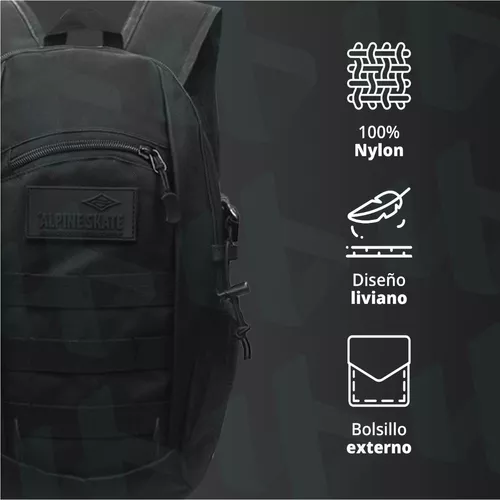 Mochila Tactica Militar Molle Reforzada Trekking Seguridad Color Negro  Modelo 15814