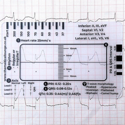 Ecg 7 Step Ruler, Ekg Calipers Pocket Ruler,ekg Pocket