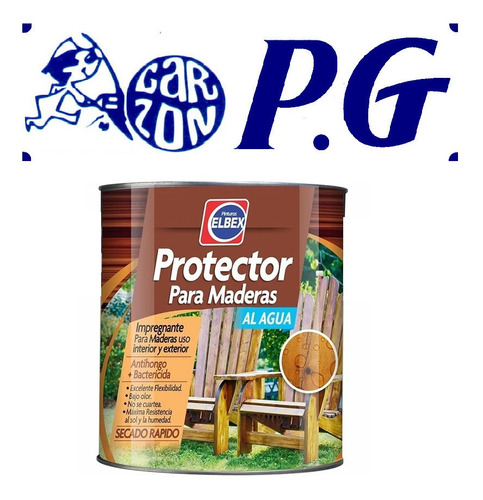 Protector De Maderas Al Agua Elbex 1lt 6 Colores P G 