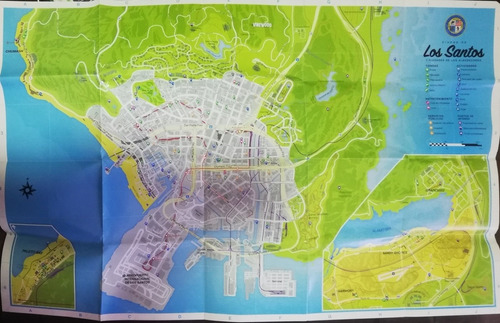 Mapa Los Santos Español Grand Theft Auto Gta V Xbox Y Play S