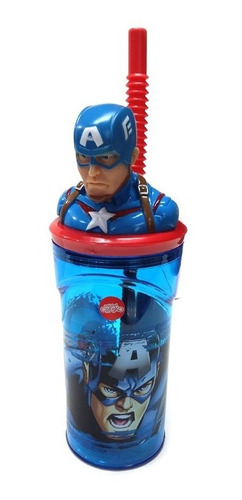 Vaso Sorbete Figura 3d En Tapa Capitan America Sp467 Maple