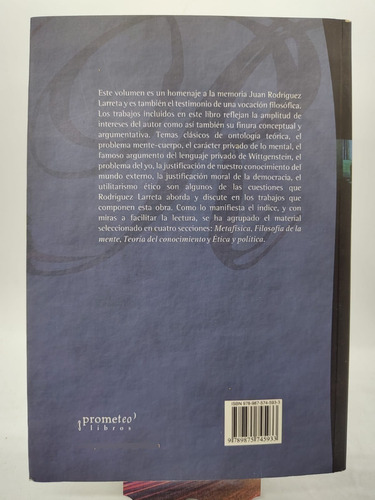 Metafisica, Etica Y Conocimientos - Juan Rodriguez Larreta