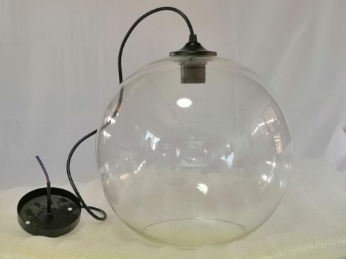 Imagen 4 de 4 de Lámpara Colgante De Cristal Esférica Jarrón 40cm Don Led