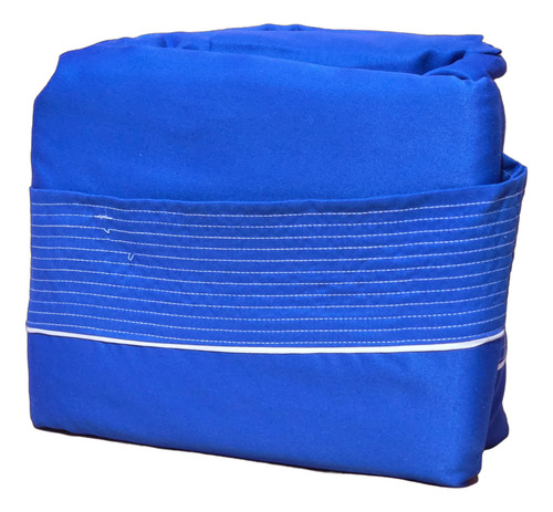 Juego De Sábanas King Size Hotelera Multiagujas 600 Hilos Azul Liso