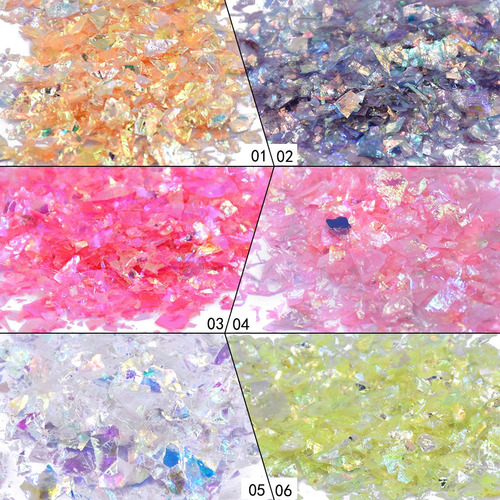 Minejin Nail Art Round Mermaid Glitter Sequins With Broken S
