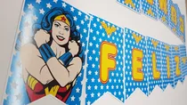 Comprar Banderin Guirnalda Cartel Feliz Cumple Mujer Maravilla