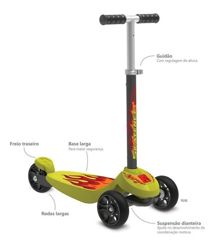 Imagem 3 de 6 de Patinete 3 Rodas Skatenet Plus Bandeirante