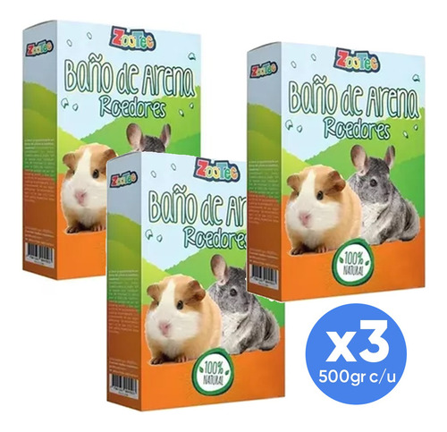 Imagen 1 de 8 de Arena Chinchilla Baño Roedores Jerbos Hamsters Sustrato X3