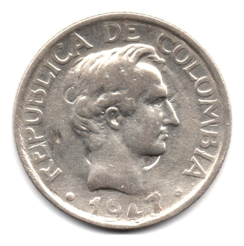 20 Centavos 1947 Sin B Plata 0,500