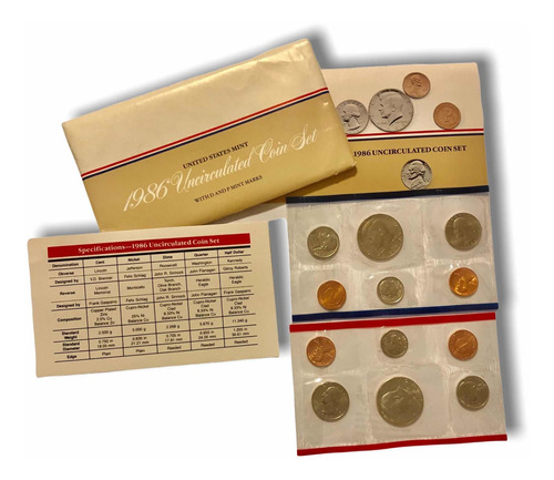 Set Monedas United States Mint 1986 Cecas Denver Y Philadelp