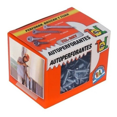 Imagen 2 de 2 de Tornillo T1 Punta Mecha Autoperforante Tel X200 Bk Lp