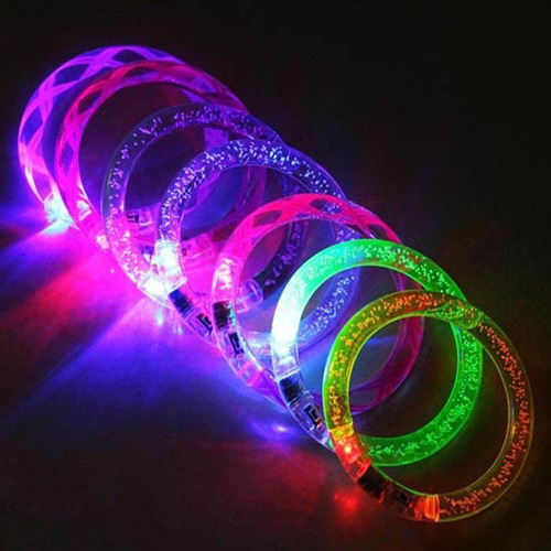 New 10 Pulseras Luz Led Batucada Boda Xv Disco Neon Fiesta