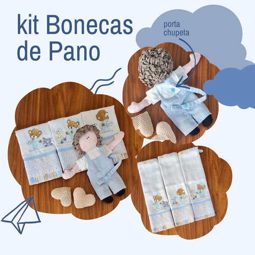 Cada Kit (boneca Porta Chupeta + 3 Ou 4 Fraldas) 