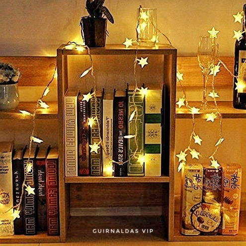 Guirnalda Estrellas Led A Pilas Luz Cálida