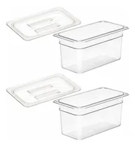 Comprar Kit De 2 Cubas Gastronômicas Com Tampa Acrilico 1\u002F3 150mm