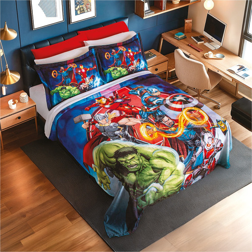 Cobertor Ligero Ultrasuave Súper Avengers Mat/ind Concord