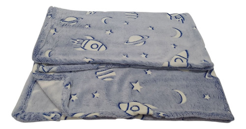 Manta Polar Soft Estampadas Luminosas Espacial Azul