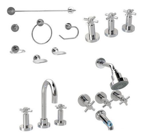 Imagen 8 de 10 de Griferia Bidet Baño Cierre Ceramico Grifmac Imak Cruz