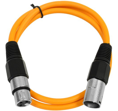 Cable Xlr 2' Macho A Hembra Naranja - Balanceado