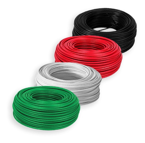 Imagen 4 de 7 de Kit 4 Cajas 100mts Cable Iusa 4 Colores N,r,b,v Thw Cal 12