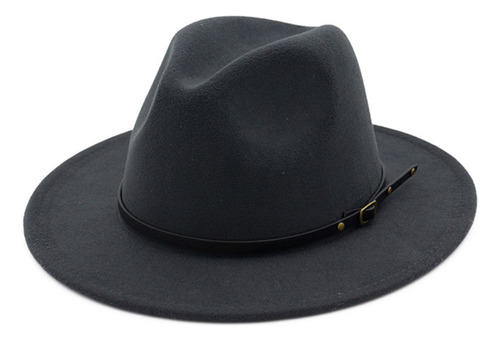 Sombrero Fedora Con Hebilla De Cinturón Para Mujer Y Hombre