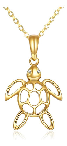 Kecho Collar De Tortuga De Oro De 14 Quilates Para Mujer,