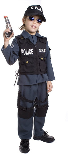 Set De Disfraces De Oficial De Policia Swat Para Niños De 