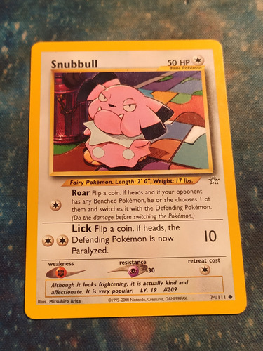 Cartas De Pokémon - Snubbull #74 Pokemon Neo Genesis