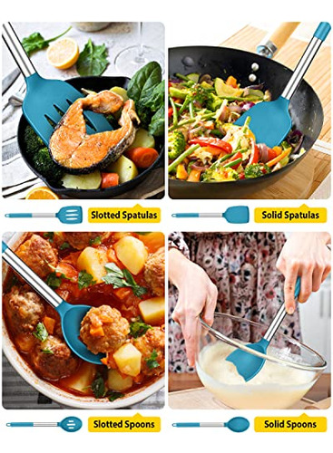 Juego De 4 Utensilios De Cocina De Silicona, Antiadherentes,