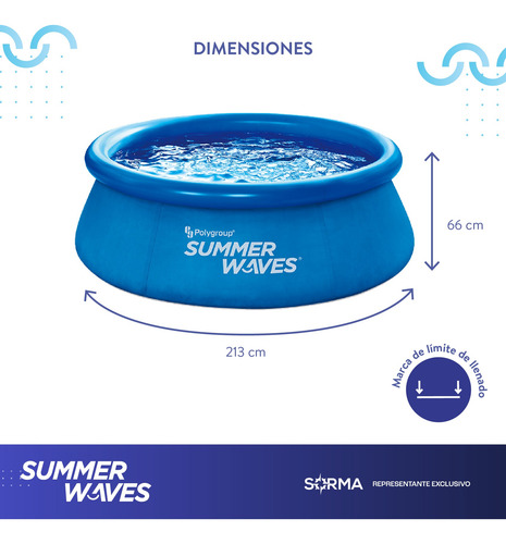 Imagen 5 de 7 de Pileta Anillo Inflable Summer Waves Armado Rapido 1135 Lts