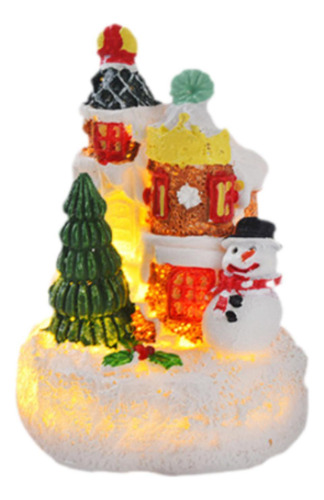 Casa Luminosa Navideña Escena De Nieve Navideña Figura De