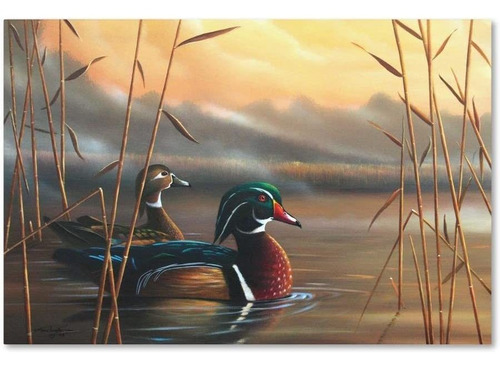 Patos De Madera De Geno Peoples, Lienzo De 12.0 X 19.0 ...