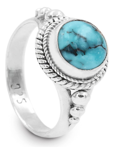 Handcrafted Turquoise Crystal 925 Sterling Silver Rings For