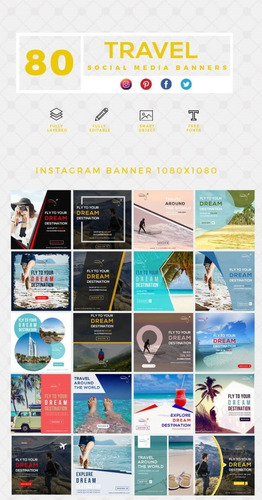 600+ Banner Editables Multipropósito Para Redes Sociales