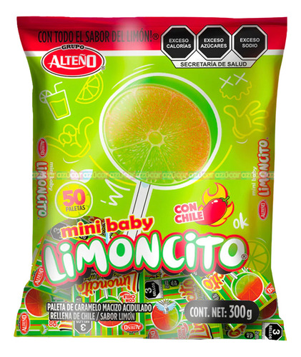 Paleta Mini Baby Limoncito Alteño 50 Piezas