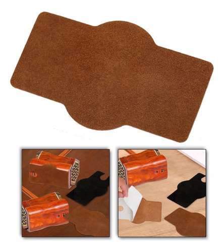 Erhu Pad Antislip Pad Cómoda Suave Pu Cuero Mat B Marrón