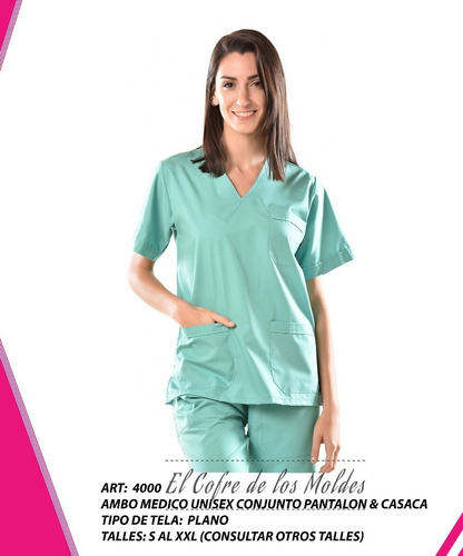 Molde Digital Ambo Medico Chaqueta+pantalon, Talles S Al Xxl