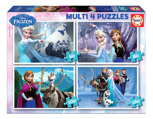 Set 4 Puzzles Rompecabeza Progresivo Educa Frozen Infantil ®