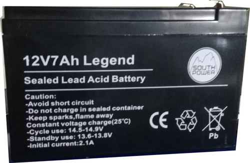 Imagen 2 de 2 de Bateria 12v 7a 7ah Alarma Legend