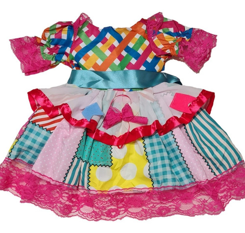 Vestido Caipira Bebê Festa Junina A Partir De 4 Meses Junino