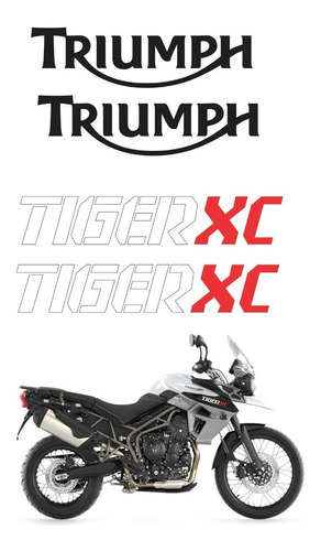 Kit Adesivo Para Triumph Tiger 800xc 2016-2017 15131 Cor BRANCO/VERMELHO/PRETO