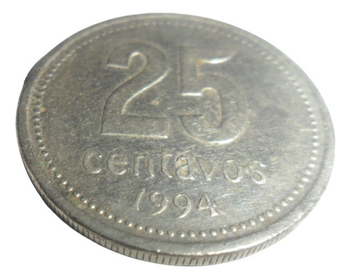 Moneda Argentina 25 Centavos 1994 (canto Fino)