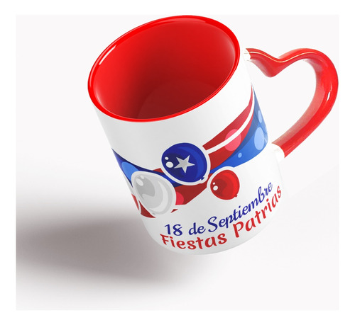 Tazón Taza Personalizada Con Asa De Corazón Fiestas Patrias1