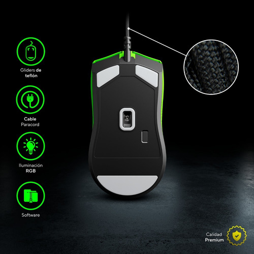 Imagen 8 de 8 de Mouse gamer de juego VSG Aurora verde boreal