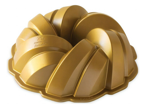 Molde Torta 75th Anniversary Braided Bundt Nordic Ware® Color Dorado