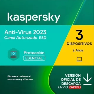 Licencia Kaspersky Antivirus 3 Pcs 2 Años